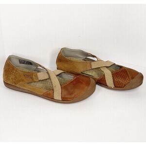 Keen Lower East Side Mary Jane Shoes Comfort Leather Crossover Strap Slip On 8.5